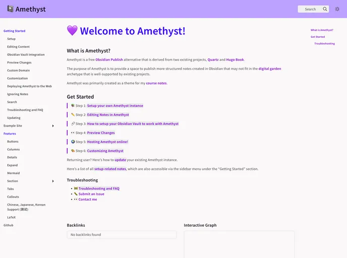 screenshot of Amethyst