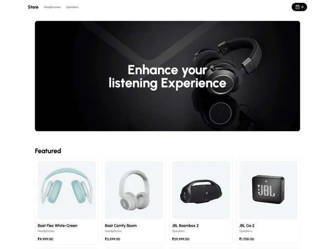 screenshot of Ecommerce Website