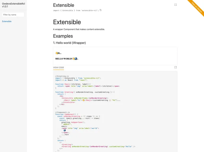 screenshot of Extensible Rcl