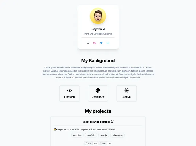 React Tailwind Portfolio