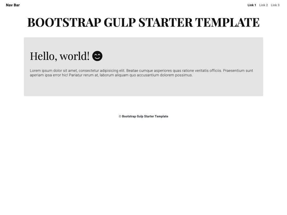 Bootstrap Gulp Starter Template