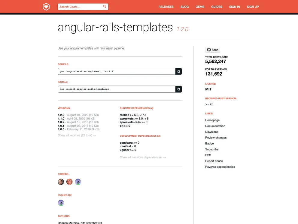 Angular Rails Templates