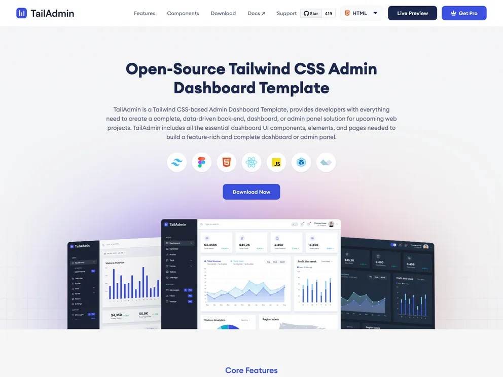 Tailadmin Free Tailwind Dashboard Template